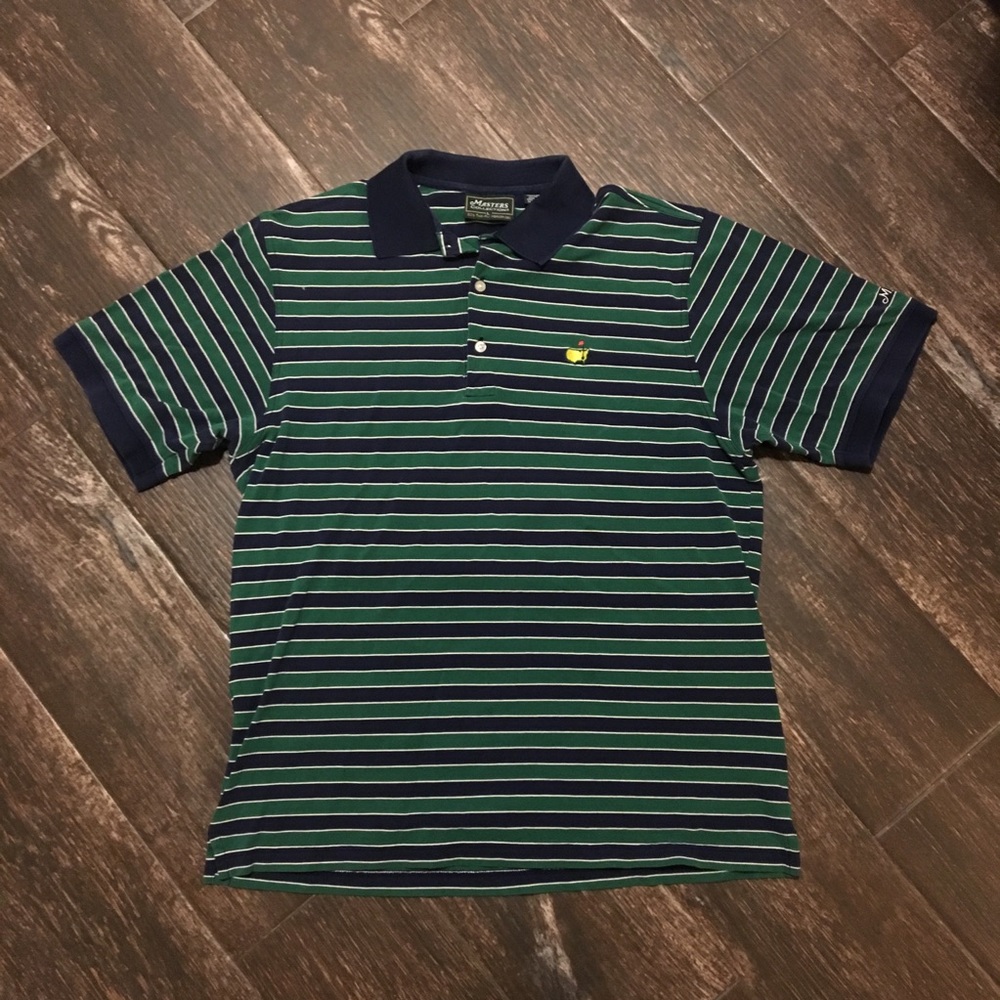 Master’s Collection Striped Collared Shirt Sz L